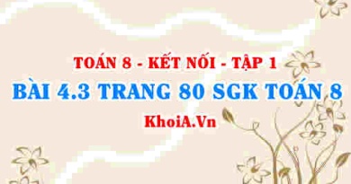 Bài 4.3 trang 80 SGK Toán 8 tập 1 Kết nối tri thức